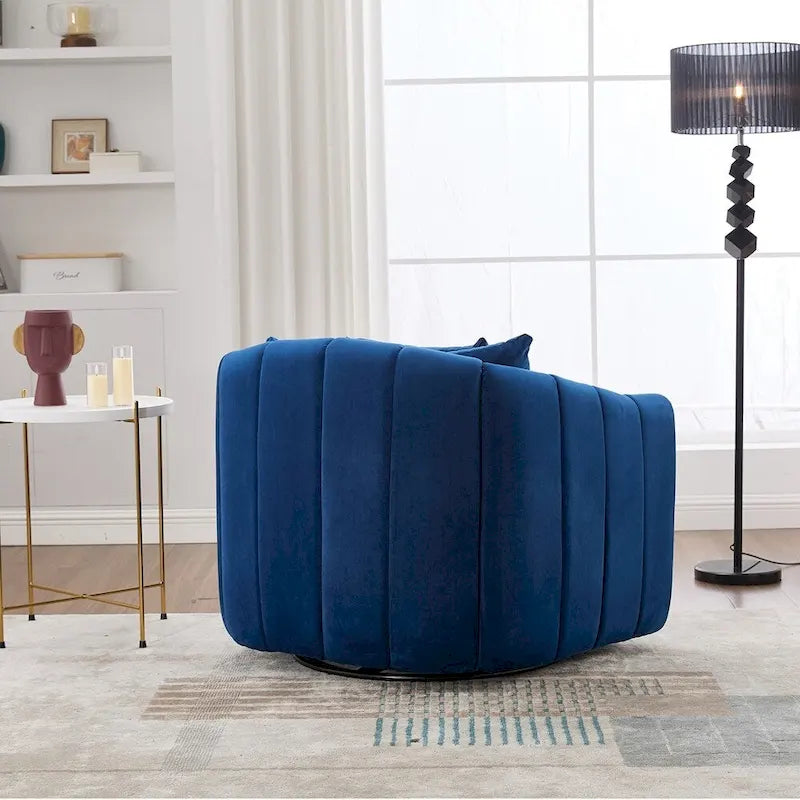 40.35W Upholstered Oversized 360 Swivel Accent Barrel Chair