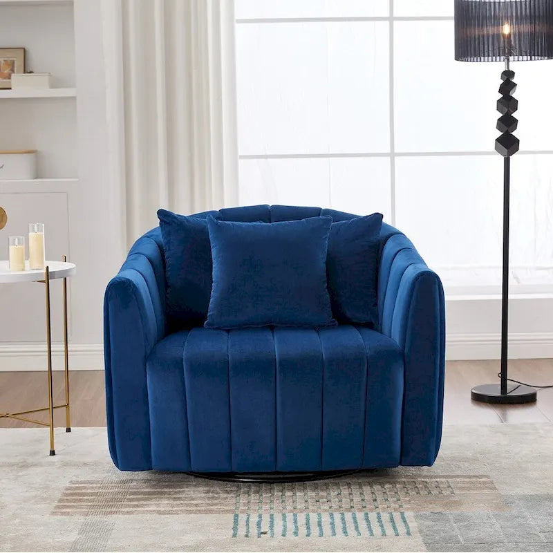 40.35W Upholstered Oversized 360 Swivel Accent Barrel Chair