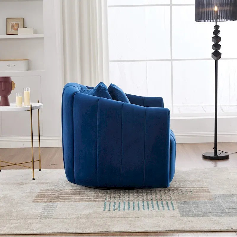 40.35W Upholstered Oversized 360 Swivel Accent Barrel Chair