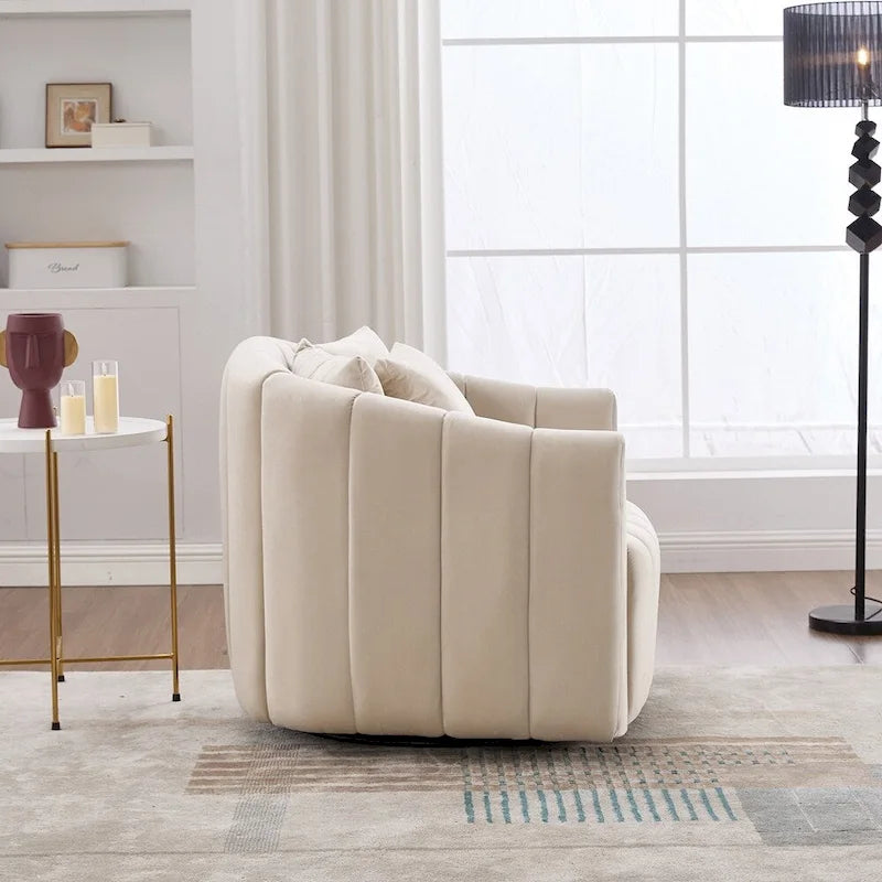 40.35W Upholstered Oversized 360 Swivel Accent Barrel Chair