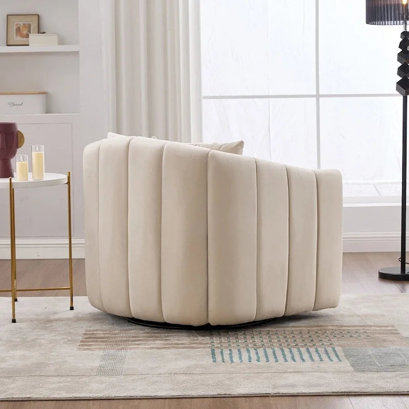 40.35W Upholstered Oversized 360 Swivel Accent Barrel Chair