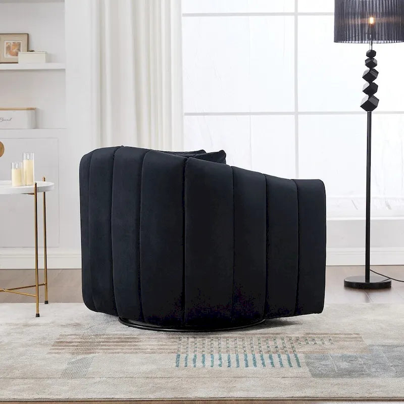 40.35W Upholstered Oversized 360 Swivel Accent Barrel Chair