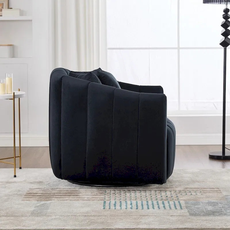 40.35W Upholstered Oversized 360 Swivel Accent Barrel Chair