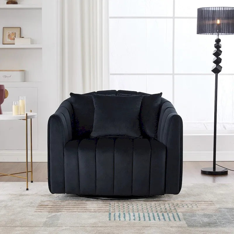40.35W Upholstered Oversized 360 Swivel Accent Barrel Chair