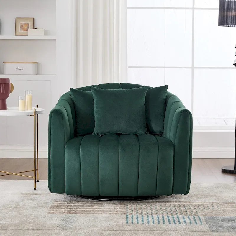 40.35W Upholstered Oversized 360 Swivel Accent Barrel Chair