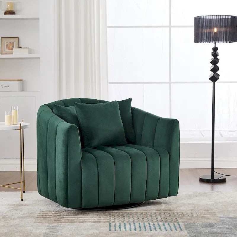 40.35W Upholstered Oversized 360 Swivel Accent Barrel Chair