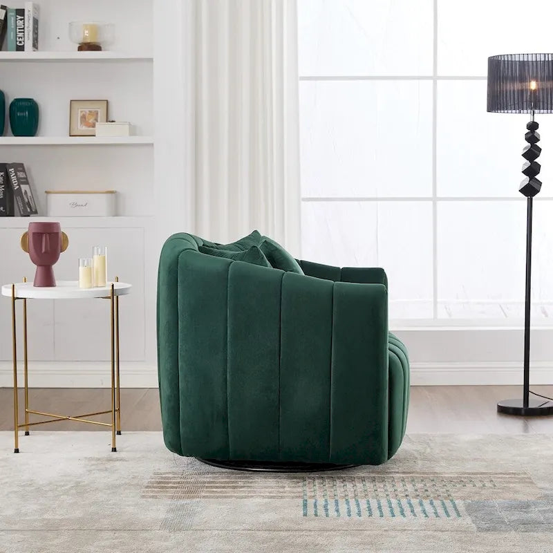 40.35W Upholstered Oversized 360 Swivel Accent Barrel Chair