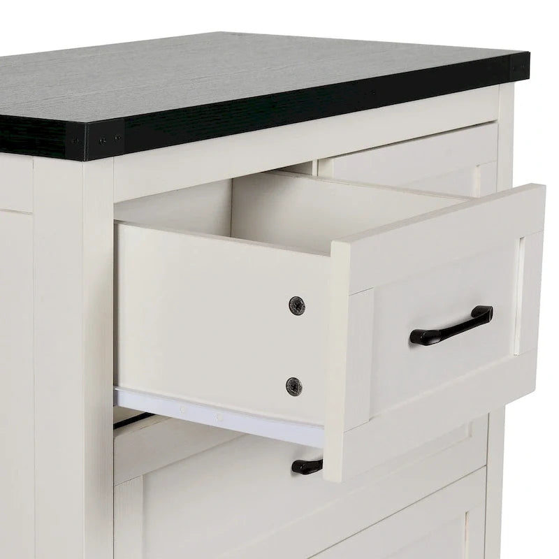 Commode verticale Moasis Rustic à 6 tiroirs, tour de rangement