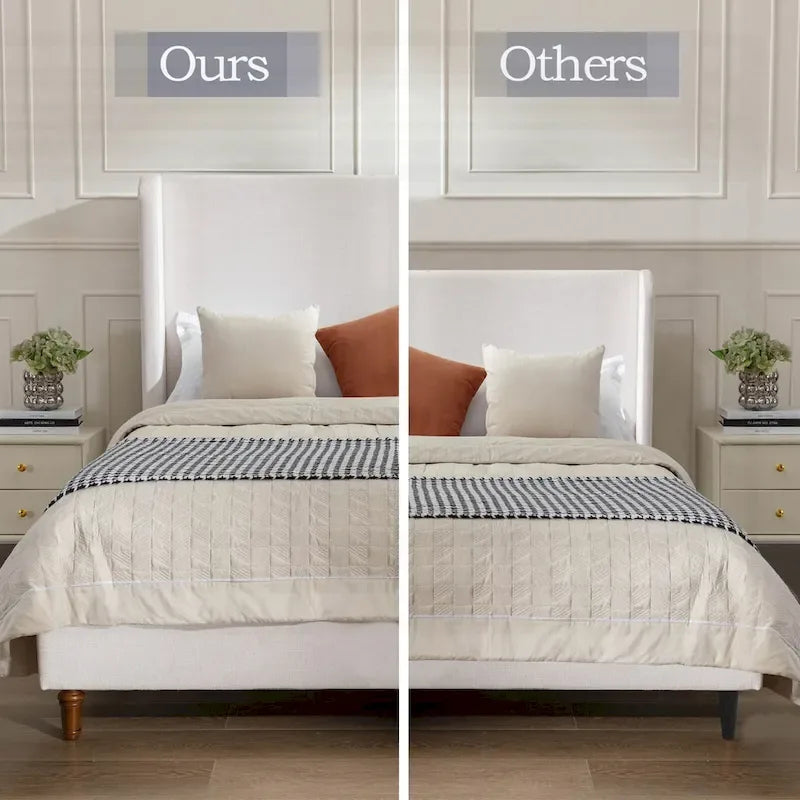 Graceful Wingback Upholstered King Bed for Dreamy Nights