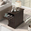 Table d'appoint avec ports USB et un tiroir multifonctionnel avec porte-gobelets
