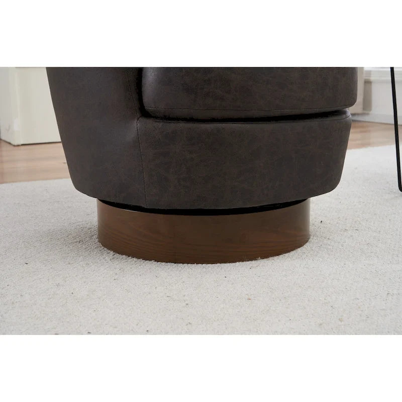 360 Degree PU Leather Swivel Accent Chairs for Living Room,Bedroom