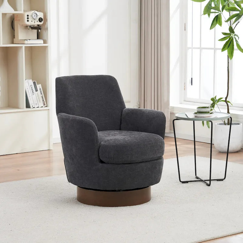 360 Degree PU Leather Swivel Accent Chairs for Living Room,Bedroom