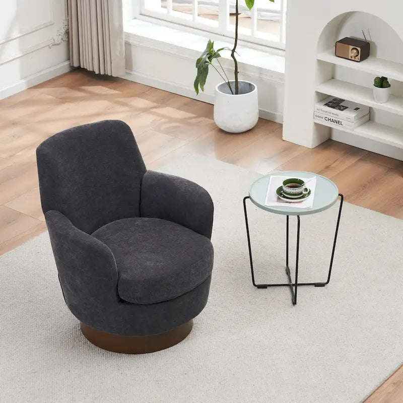 360 Degree PU Leather Swivel Accent Chairs for Living Room,Bedroom