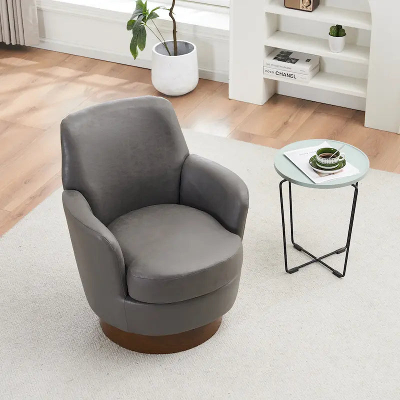 360 Degree PU Leather Swivel Accent Chairs for Living Room,Bedroom