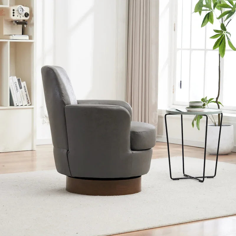 360 Degree PU Leather Swivel Accent Chairs for Living Room,Bedroom