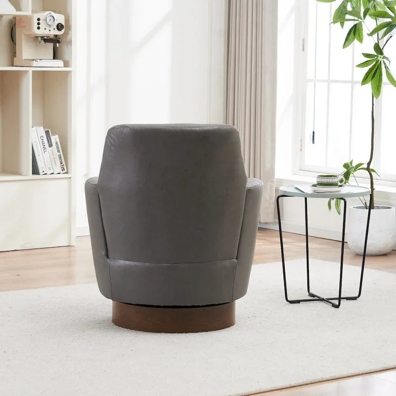 360 Degree PU Leather Swivel Accent Chairs for Living Room,Bedroom