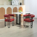 Lot de 2 chaises de salle à manger rembourrées en cuir PU avec pieds en métal