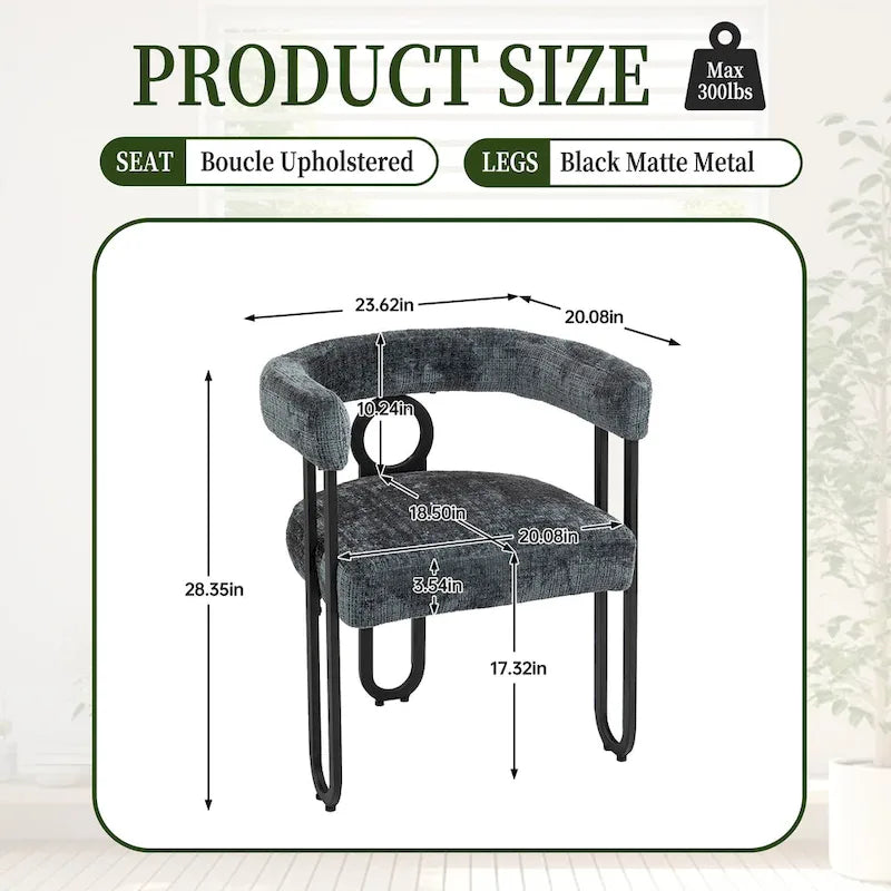 Lot de 2 chaises de salle à manger rembourrées en cuir PU avec pieds en métal