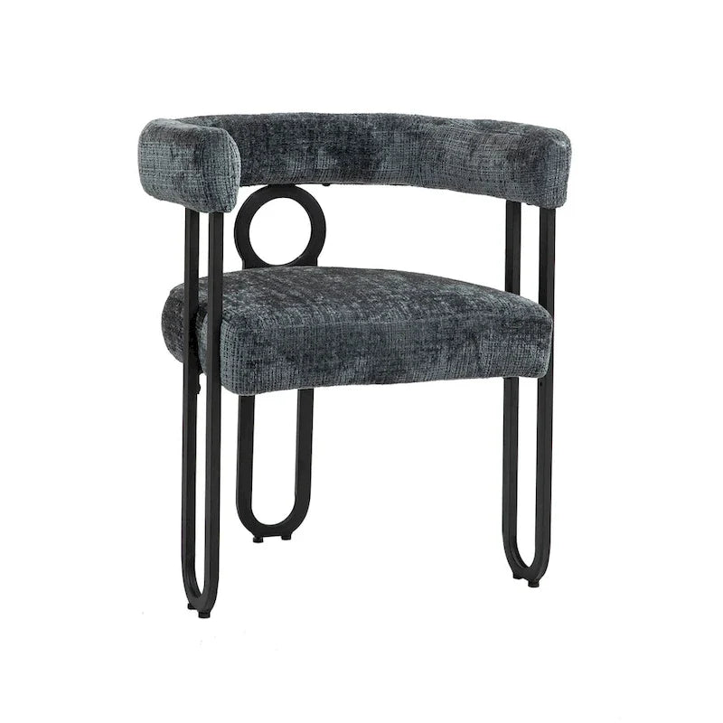 Lot de 2 chaises de salle à manger rembourrées en cuir PU avec pieds en métal