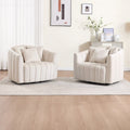 Lot de 2 fauteuils pivotants rembourrés 40,4 W, fauteuil pivotant simple et moderne avec oreillers