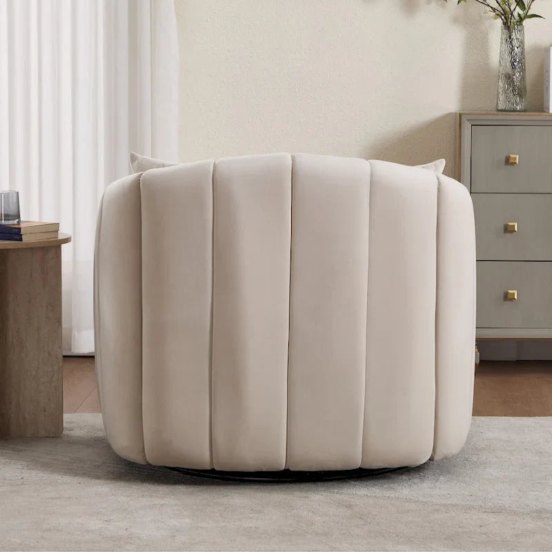 Lot de 2 fauteuils pivotants rembourrés 40,4 W, fauteuil pivotant simple et moderne avec oreillers