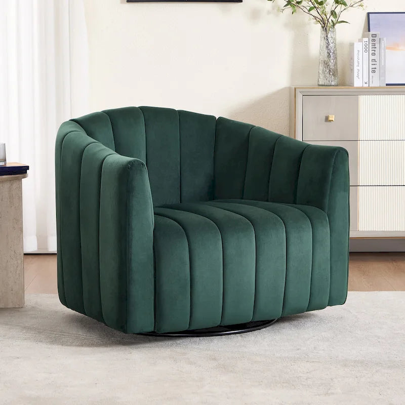 Lot de 2 fauteuils pivotants rembourrés 40,4 W, fauteuil pivotant simple et moderne avec oreillers