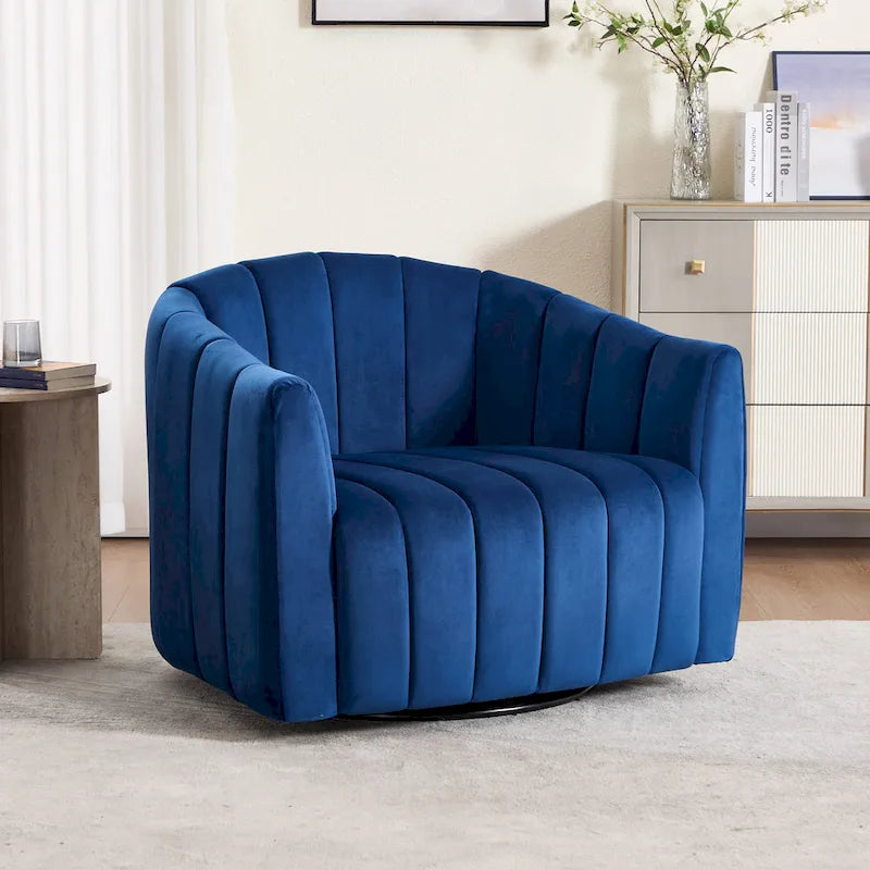Lot de 2 fauteuils pivotants rembourrés 40,4 W, fauteuil pivotant simple et moderne avec oreillers