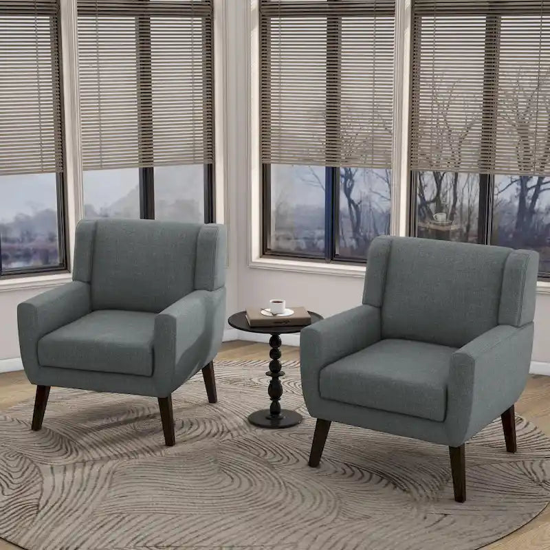 Fauteuil d'appoint rembourré moderne (lot de 2)