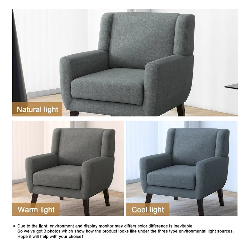 Fauteuil d'appoint rembourré moderne (lot de 2)