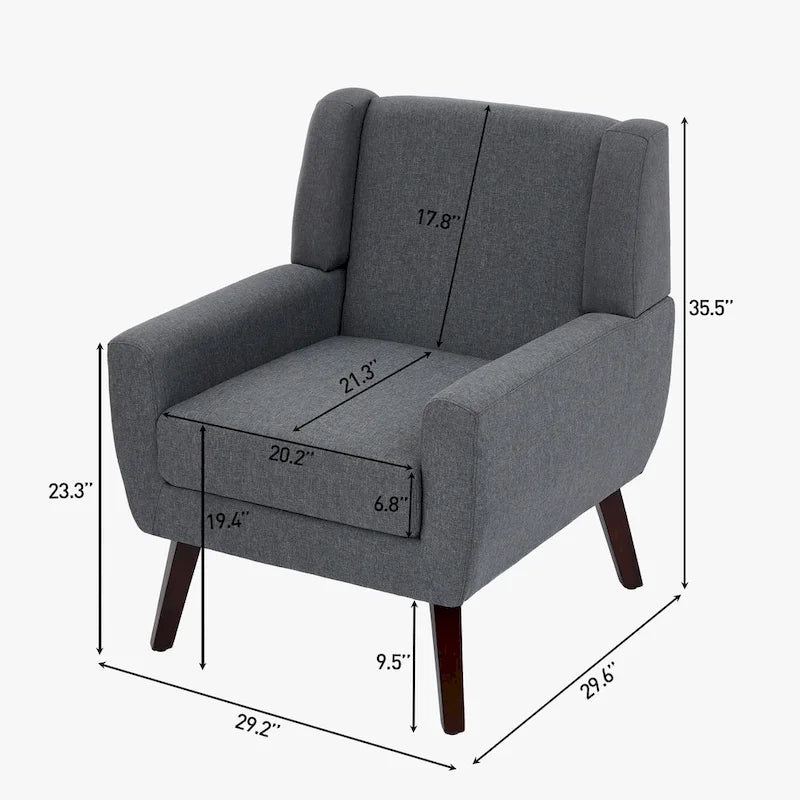 Fauteuil d'appoint rembourré moderne (lot de 2)