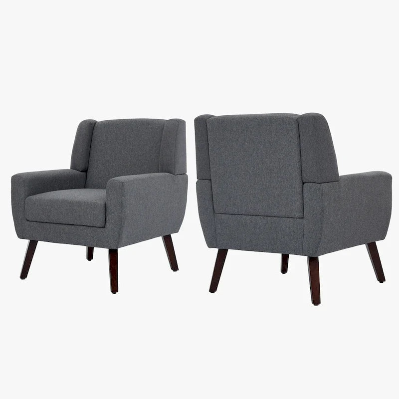 Fauteuil d'appoint rembourré moderne (lot de 2)