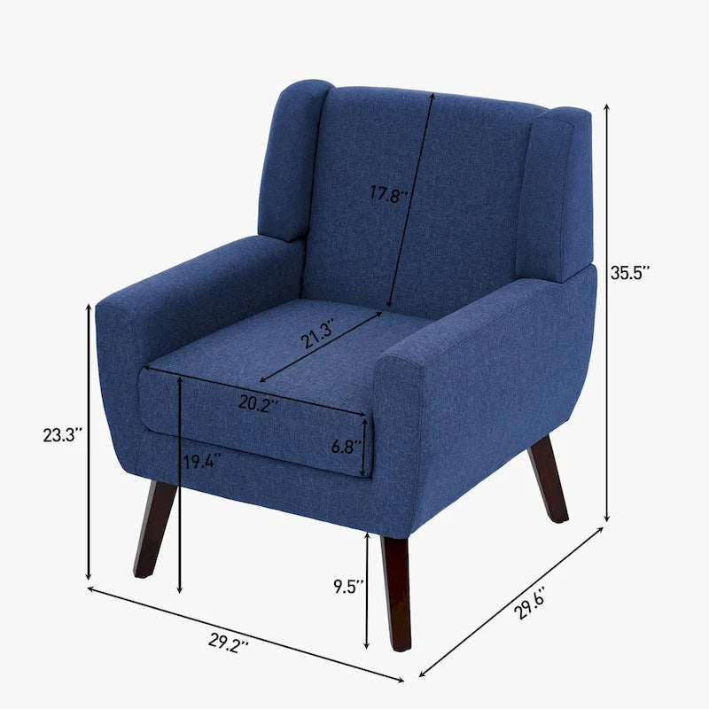 Fauteuil d'appoint rembourré moderne (lot de 2)