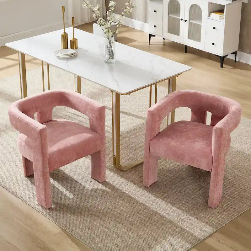 Comfortable Fabric Upholstered Dining Chair Set for Various Spaces