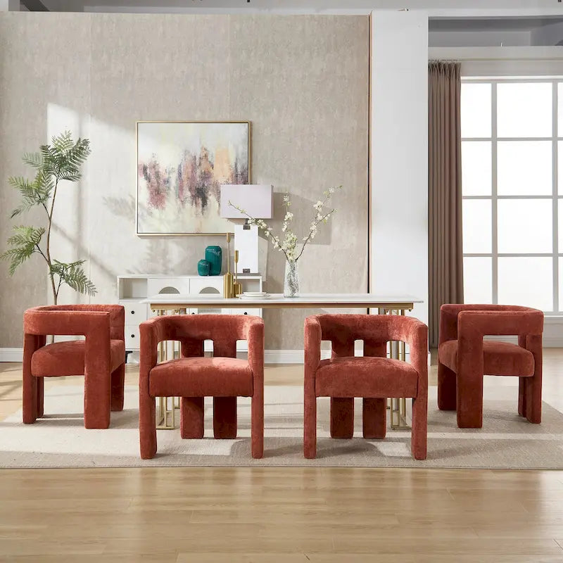 Comfortable Fabric Upholstered Dining Chair Set for Various Spaces