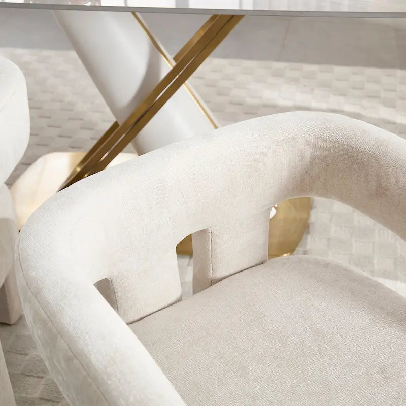 Comfortable Fabric Upholstered Dining Chair Set for Various Spaces