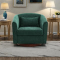 Chenille Swivel Accent Chair with 360 Rotation and Wood Base