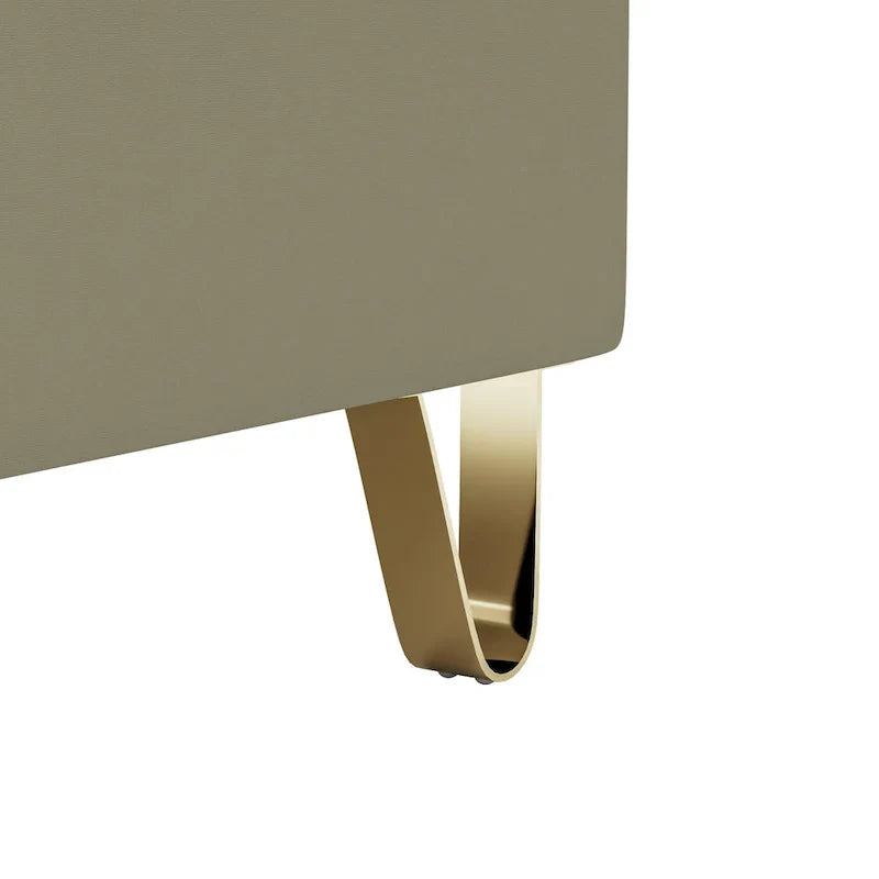 Velvet Accent Chair with Removable Cushions and Metal Legs