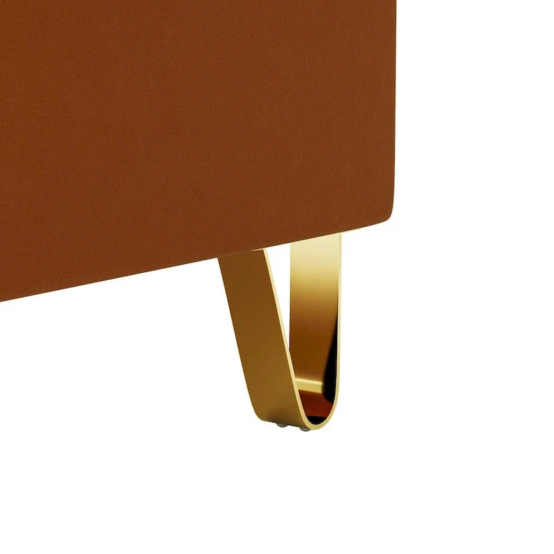 Velvet Accent Chair with Removable Cushions and Metal Legs
