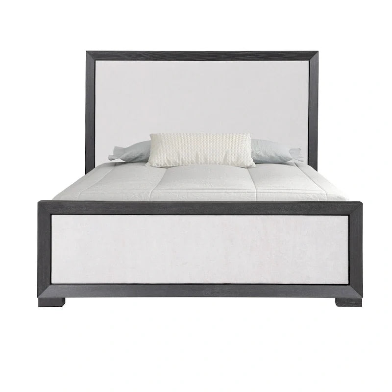 Lit capitonné Durem II de style moderne classique en bois massif de Furniture of America