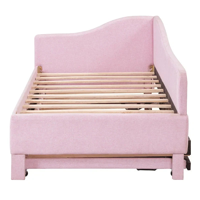 Lit de repos capitonné taille double avec lit gigogne escamotable