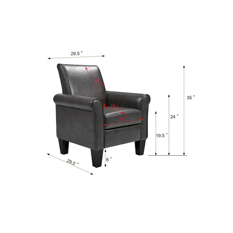 Chaises d'appoint Roomfitters, fauteuil confortable, fauteuil de lecture, salon, chambre, bureau, salle d'attente, cuir PU