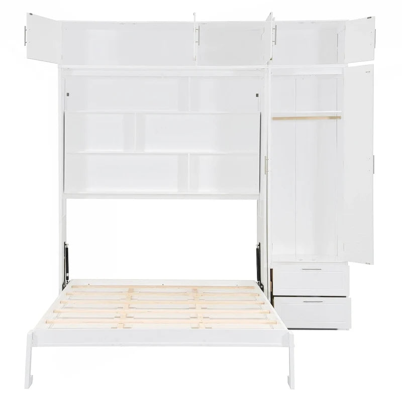 Letto Murphy versatile matrimoniale con contenitore integrato e design pieghevole per ottimizzare lo spazio