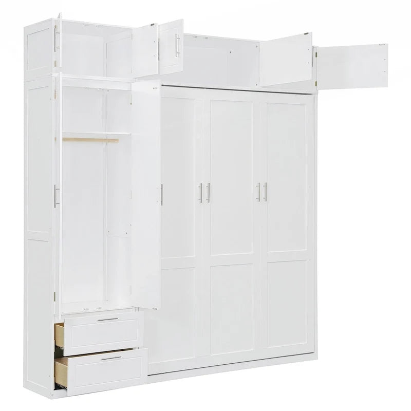 Letto Murphy versatile matrimoniale con contenitore integrato e design pieghevole per ottimizzare lo spazio