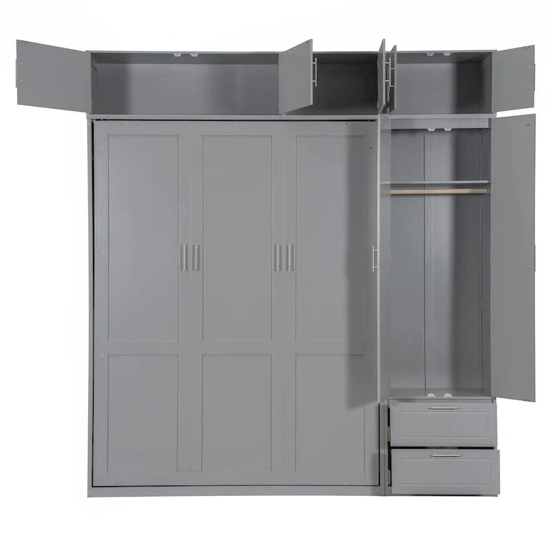 Letto Murphy versatile matrimoniale con contenitore integrato e design pieghevole per ottimizzare lo spazio