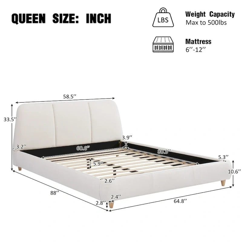 Christopher Knight Home - Struttura letto moderna imbottita Mitchell