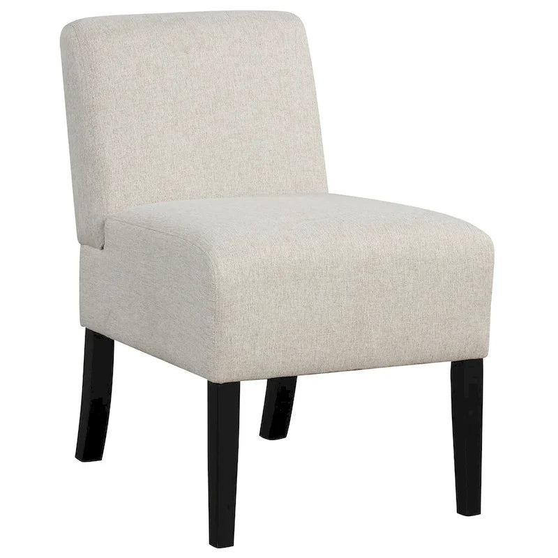 Chaise d'appoint sans accoudoirs Gymax avec pieds en bois d'hévéa, chaise de coiffeuse moderne pour
