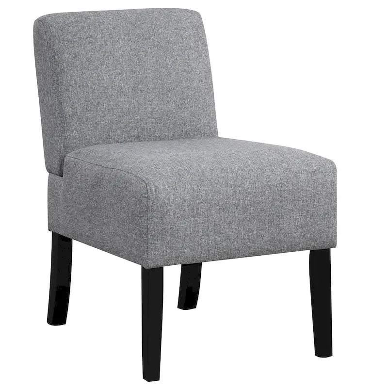 Chaise d'appoint sans accoudoirs Gymax avec pieds en bois d'hévéa, chaise de coiffeuse moderne pour