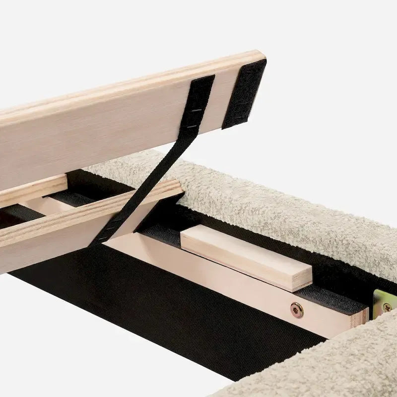 Queen Size Boucle Upholstered Platform Bed