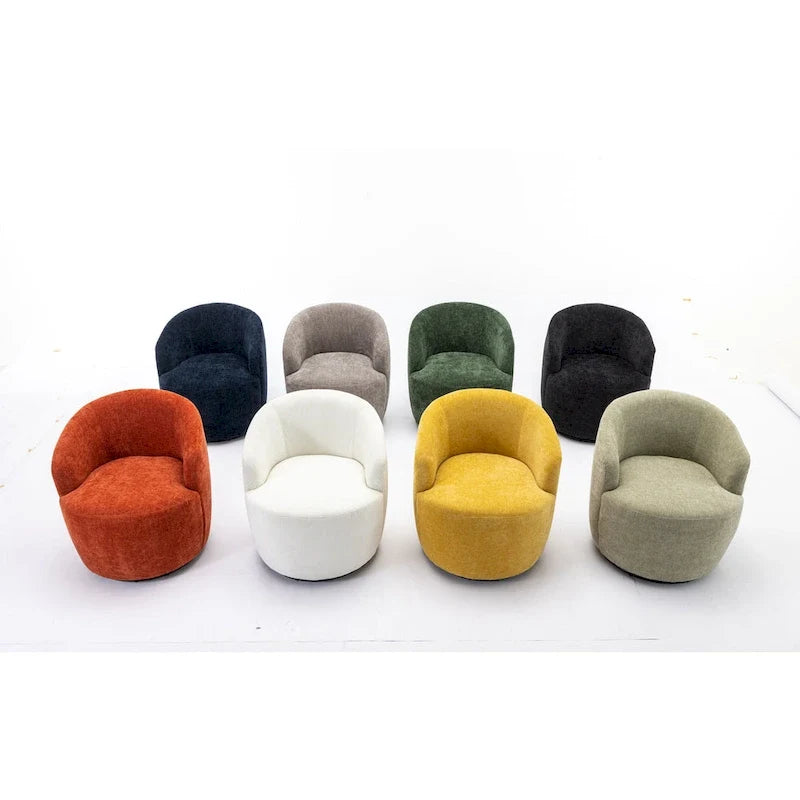 25.6 Swivel Barrel Chair with Black Coating