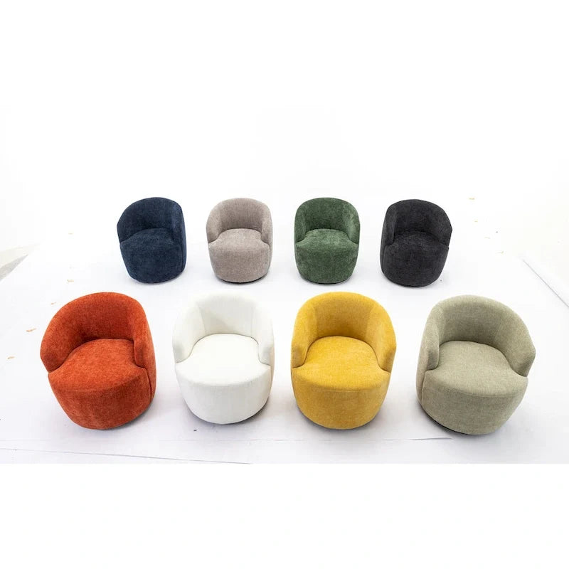 25.6 Swivel Barrel Chair with Black Coating